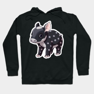 Cute Mountain Tapir Illustration - Adorable Animal Art Hoodie